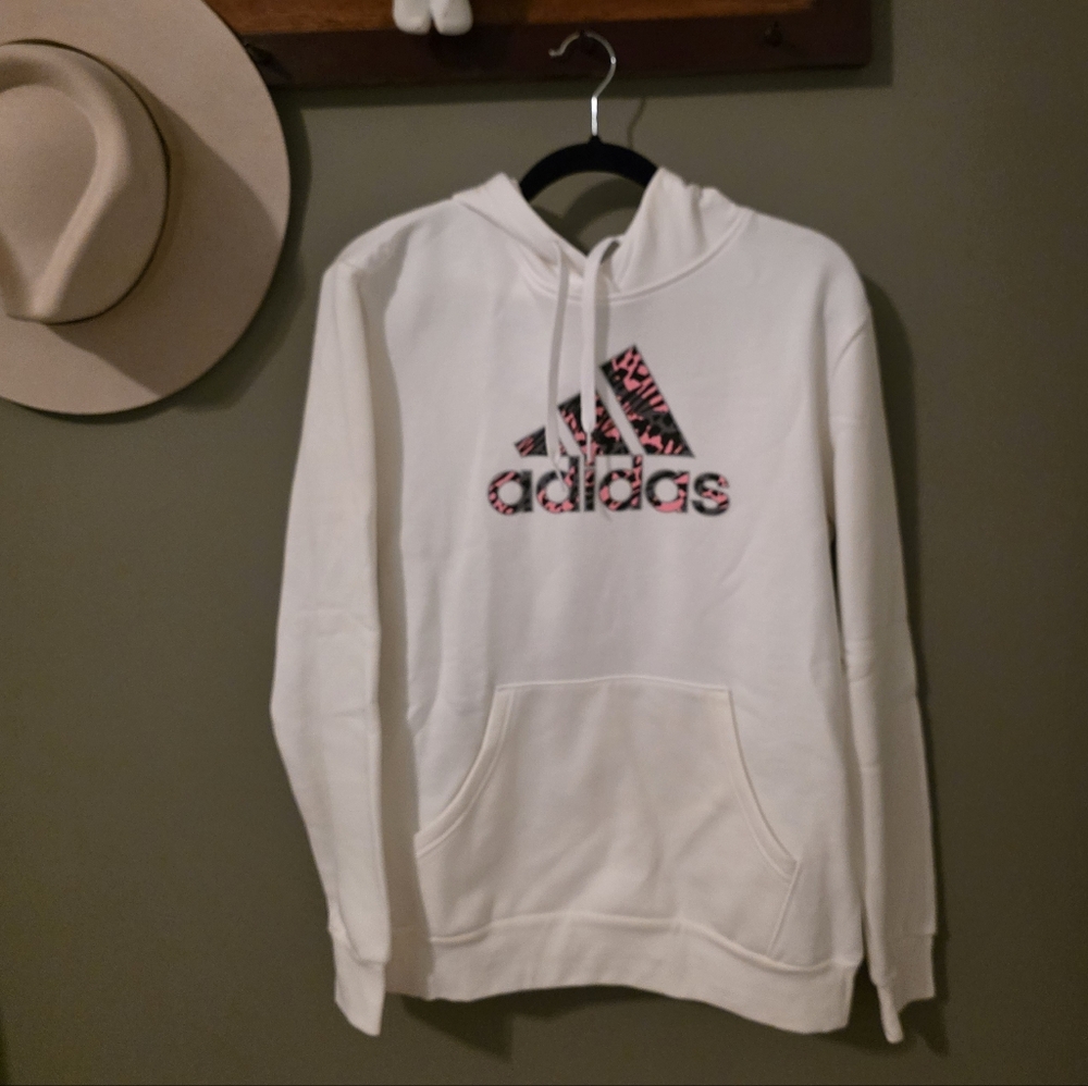 Adidas New White Hoodie Size M Youth 12-14